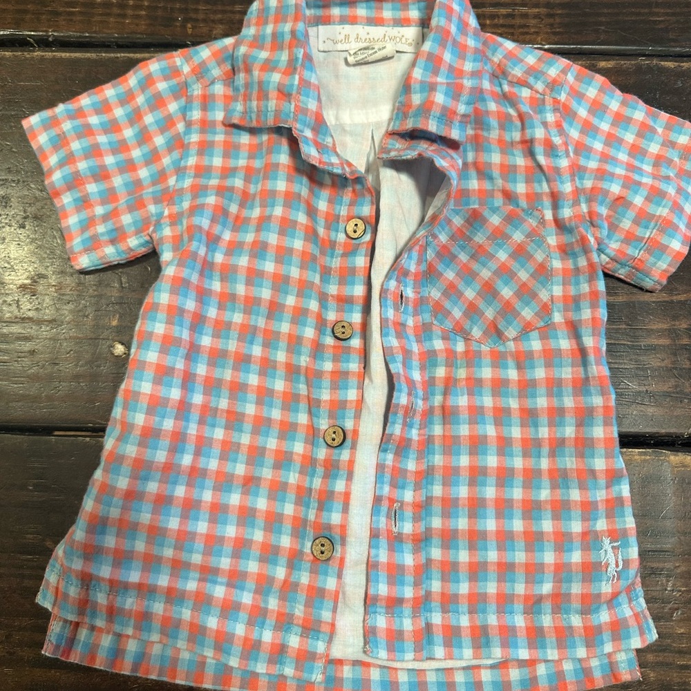 Well Dressed Wolf Kids Plaid Shirt size 9 mo